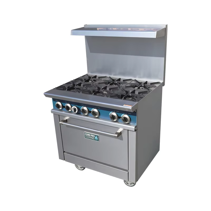 Commercial Kitchen Cooking - Commerciële keukenapparatuur Vrijstaande roestvrijstalen 6-branders kookbereiken
