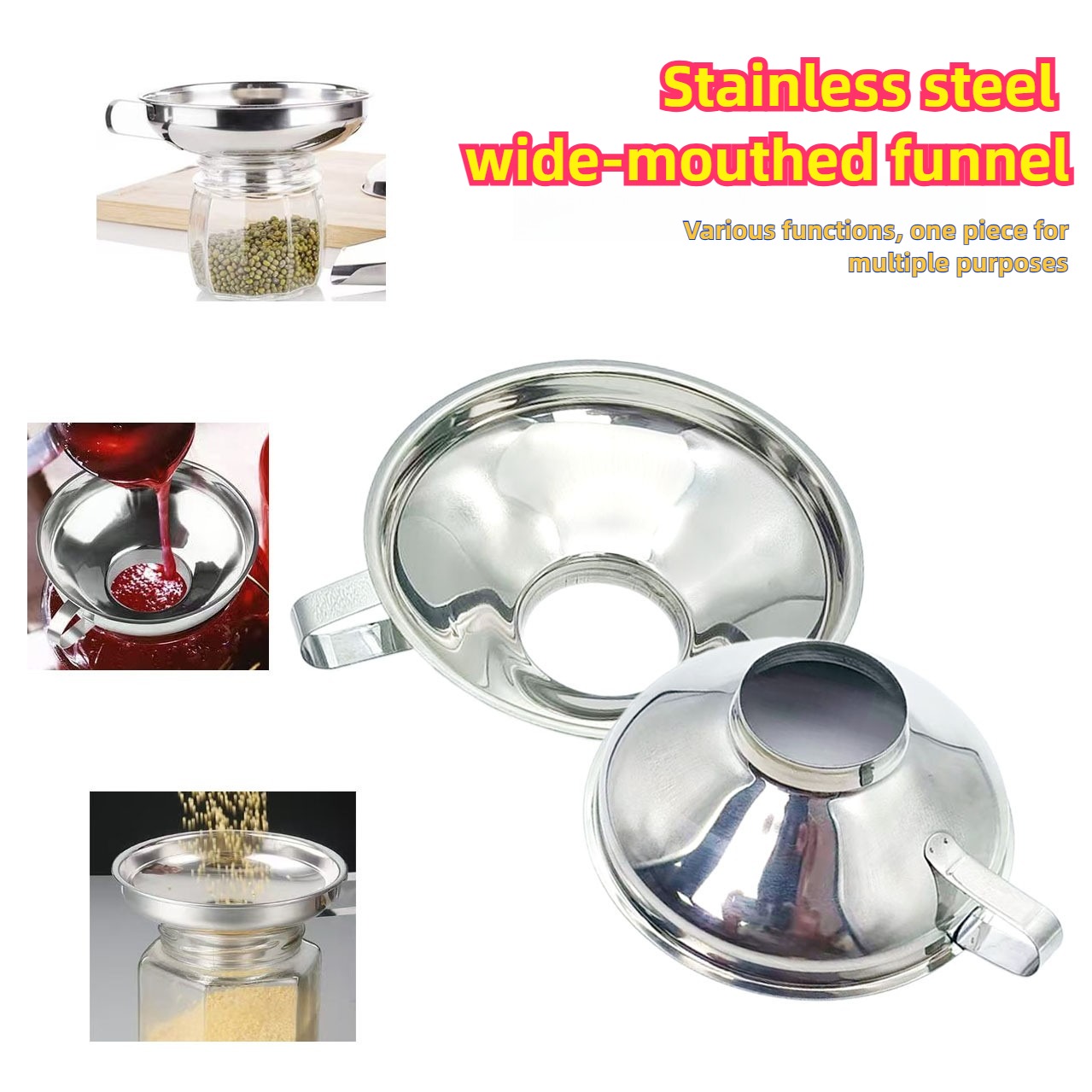 Commercial Kitchen Utensils - Premium roestvrijstalen keukentrechter, groot ontwerp met