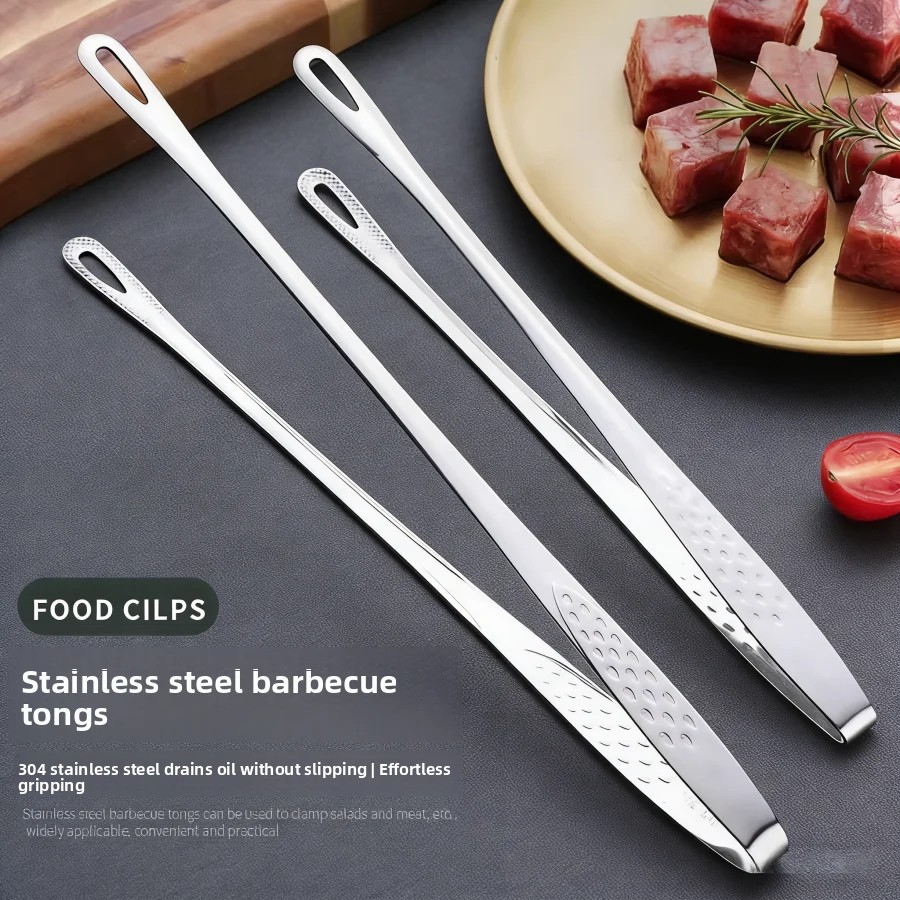 Commercial Kitchen Cooking - Roestvrijstalen keukentang Antislip Hittebestendig BBQ Grillgereedschap